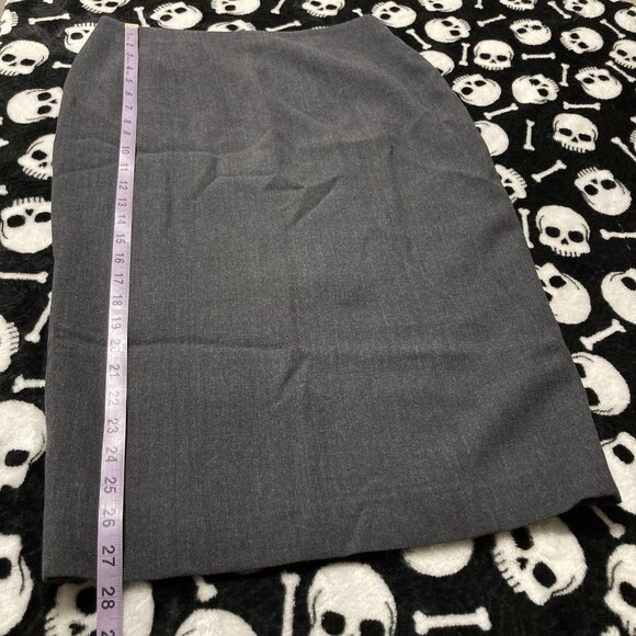 DEVONSHIRE CREAM Vintage charcoal grey 100% wool skirt ~ Goth SMALL wiggle skirt - Picture 3 of 8